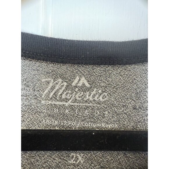 Majestic Philadelphia Eagles Raglan Shirt Grey Black Womens XXL - Picture 3 of 9